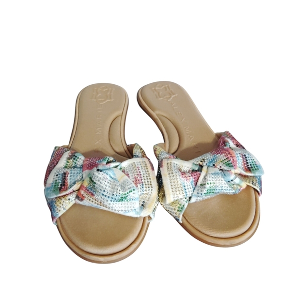 Alex Marie Sandals Flats Rhinestone Bow Size 6.5 - Picture 3 of 16